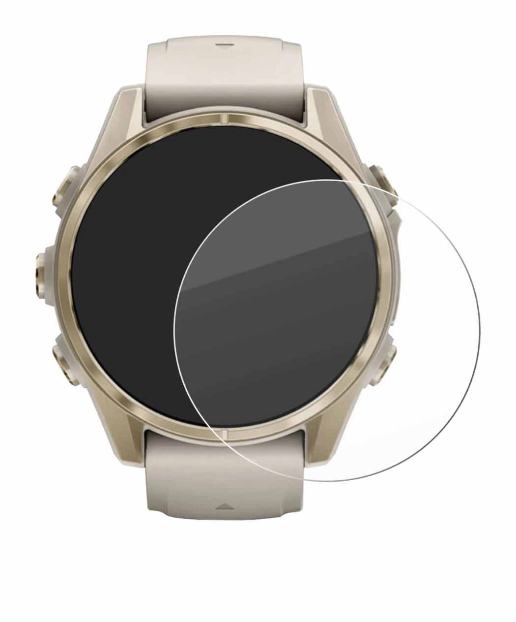 Imagen del dispositivo Garmin Fenix 8 (43 mm) con una amplia variedad de protectores de pantalla.