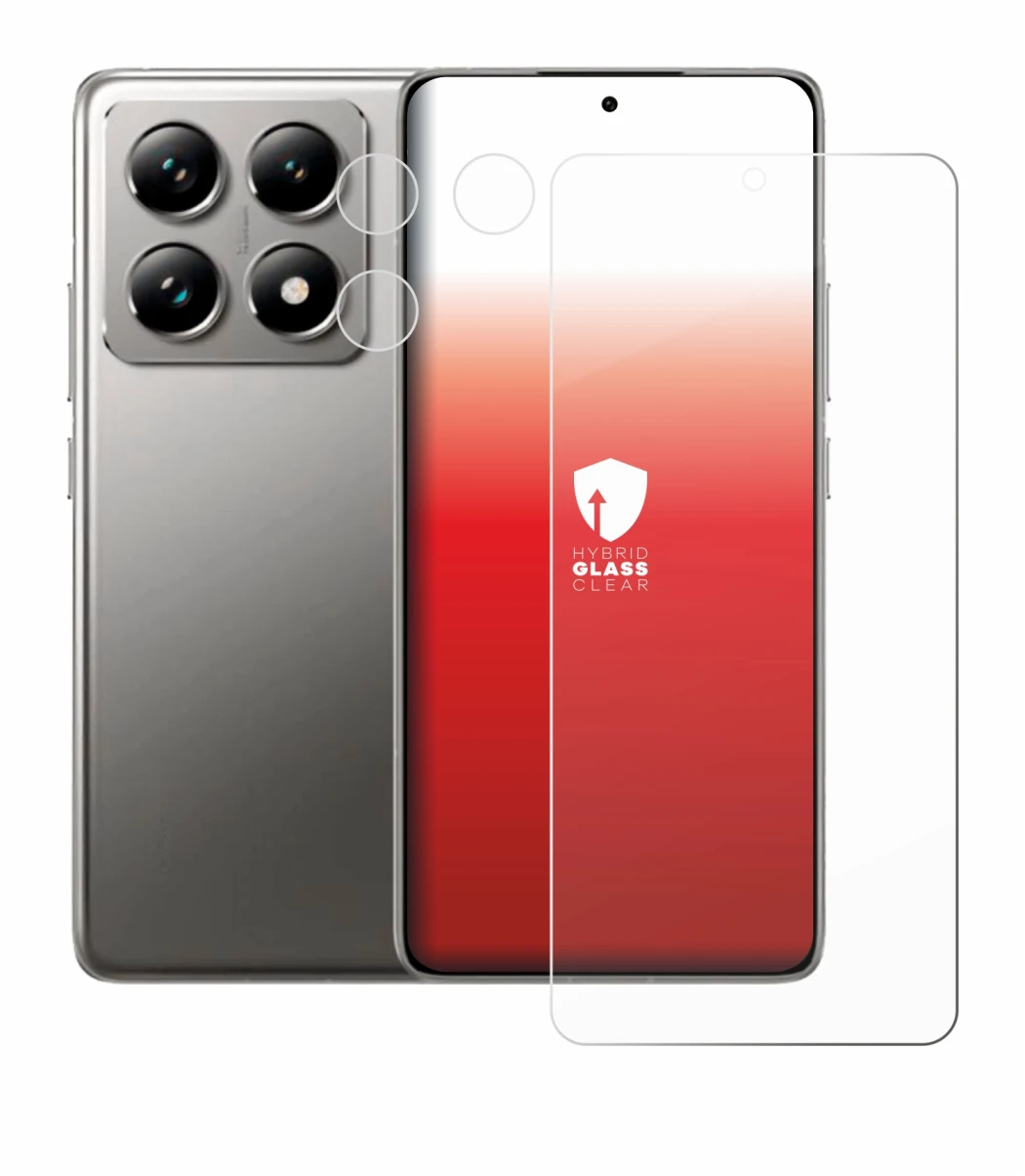 Imagen del dispositivo Xiaomi 14T Pro (Frontal+Cámara) con una amplia variedad de protectores de pantalla.