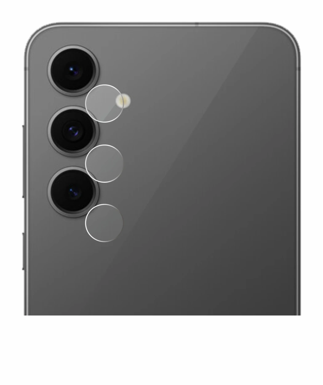 Imagen del dispositivo Samsung Galaxy S24 FE (SÓLO Cámara) con una amplia variedad de protectores de pantalla.