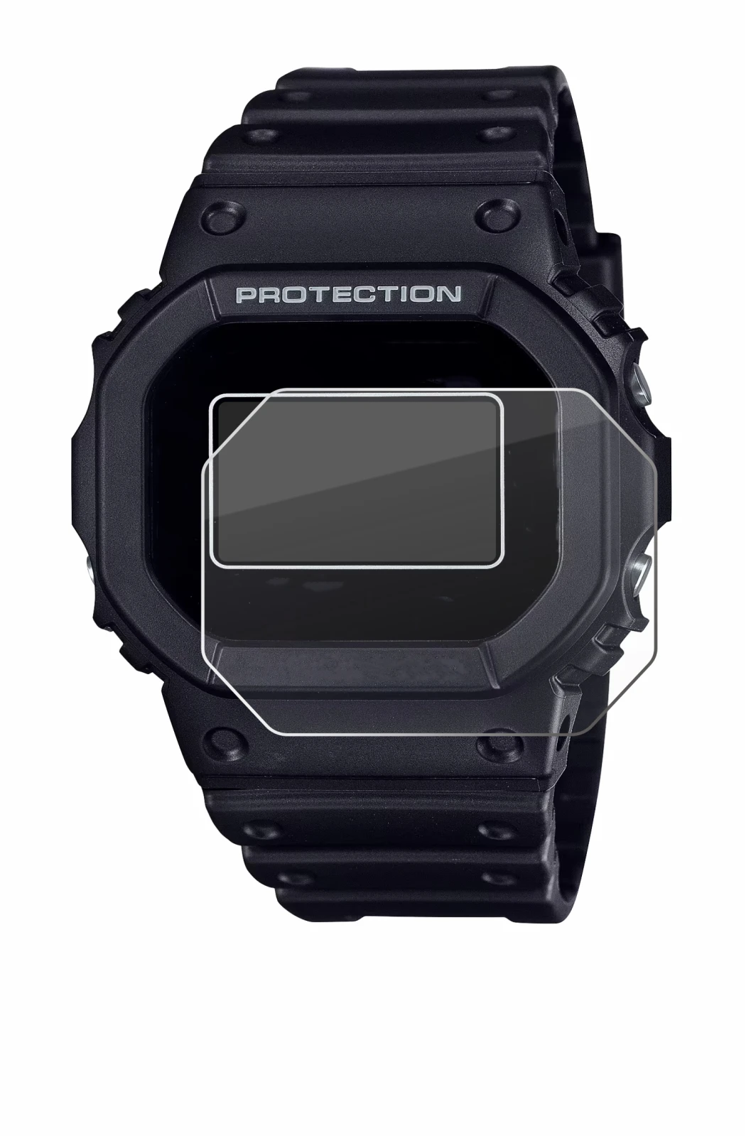 Imagen del dispositivo Casio G-Shock DW-5600RL-1 con una amplia variedad de protectores de pantalla.