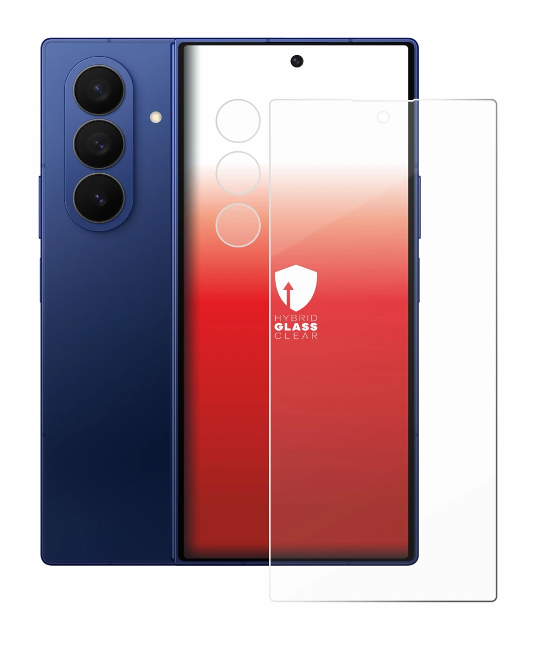 Imagen del dispositivo Samsung Galaxy Z Fold 7 (Frontal+Cámara) con una amplia variedad de protectores de pantalla.