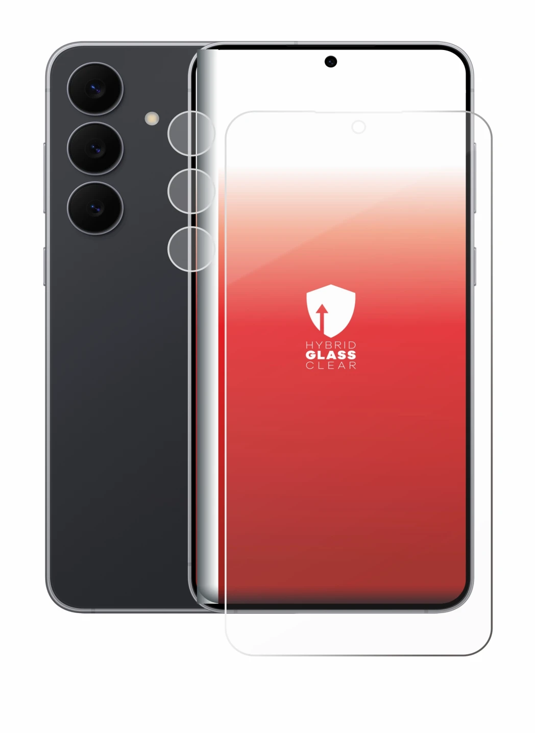 Imagen del dispositivo Samsung Galaxy S25 FE (Frontal+Cámara) con una amplia variedad de protectores de pantalla.