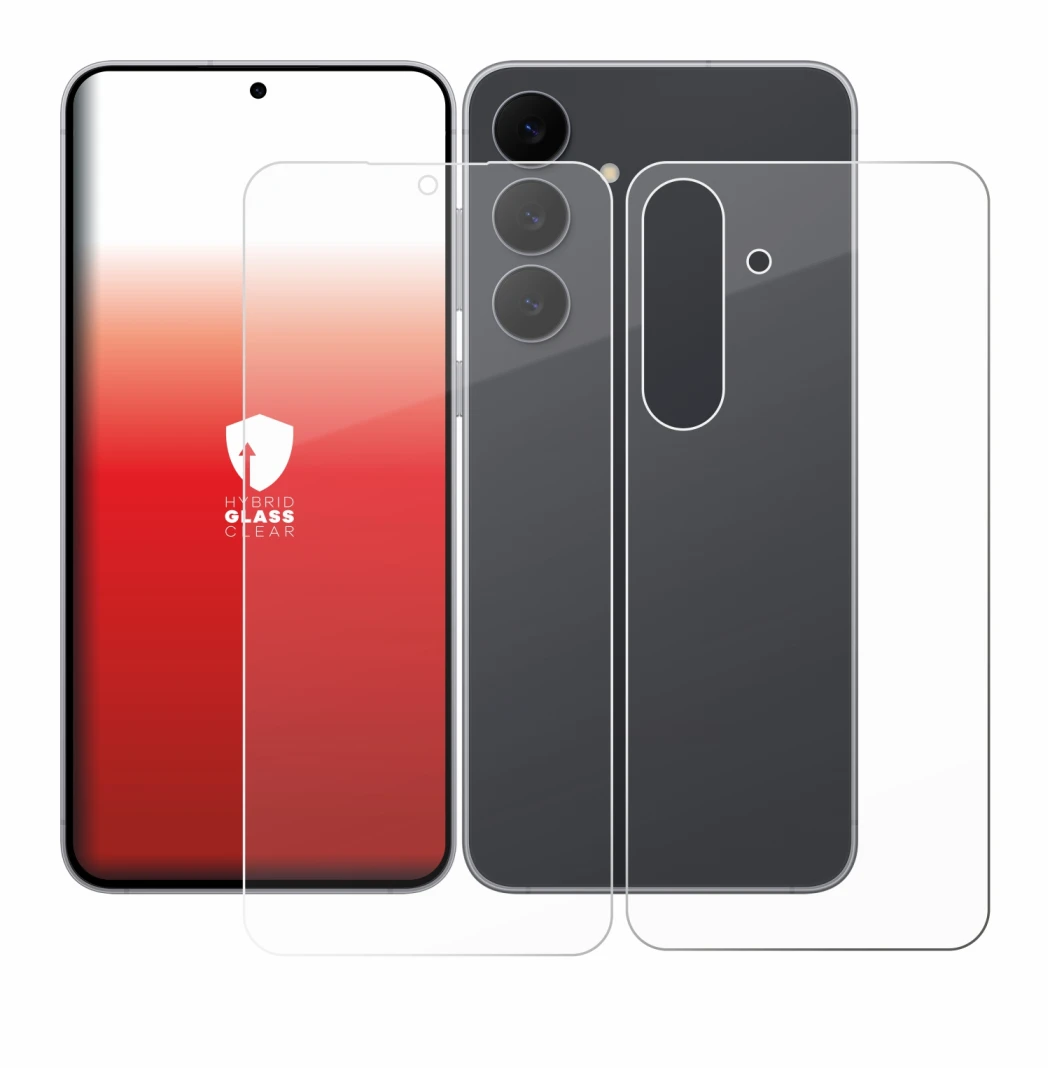 Imagen del dispositivo Samsung Galaxy S25 FE (Frontal+Trasero) con una amplia variedad de protectores de pantalla.