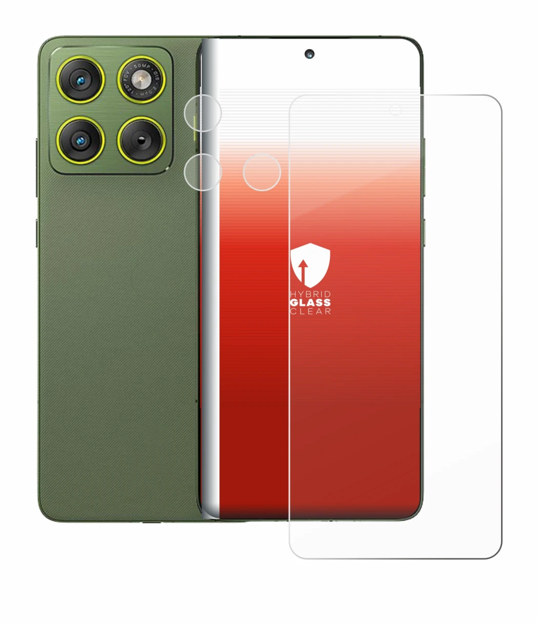 Imagen del dispositivo Motorola Edge 70 (Frontal+Cámara) con una amplia variedad de protectores de pantalla.