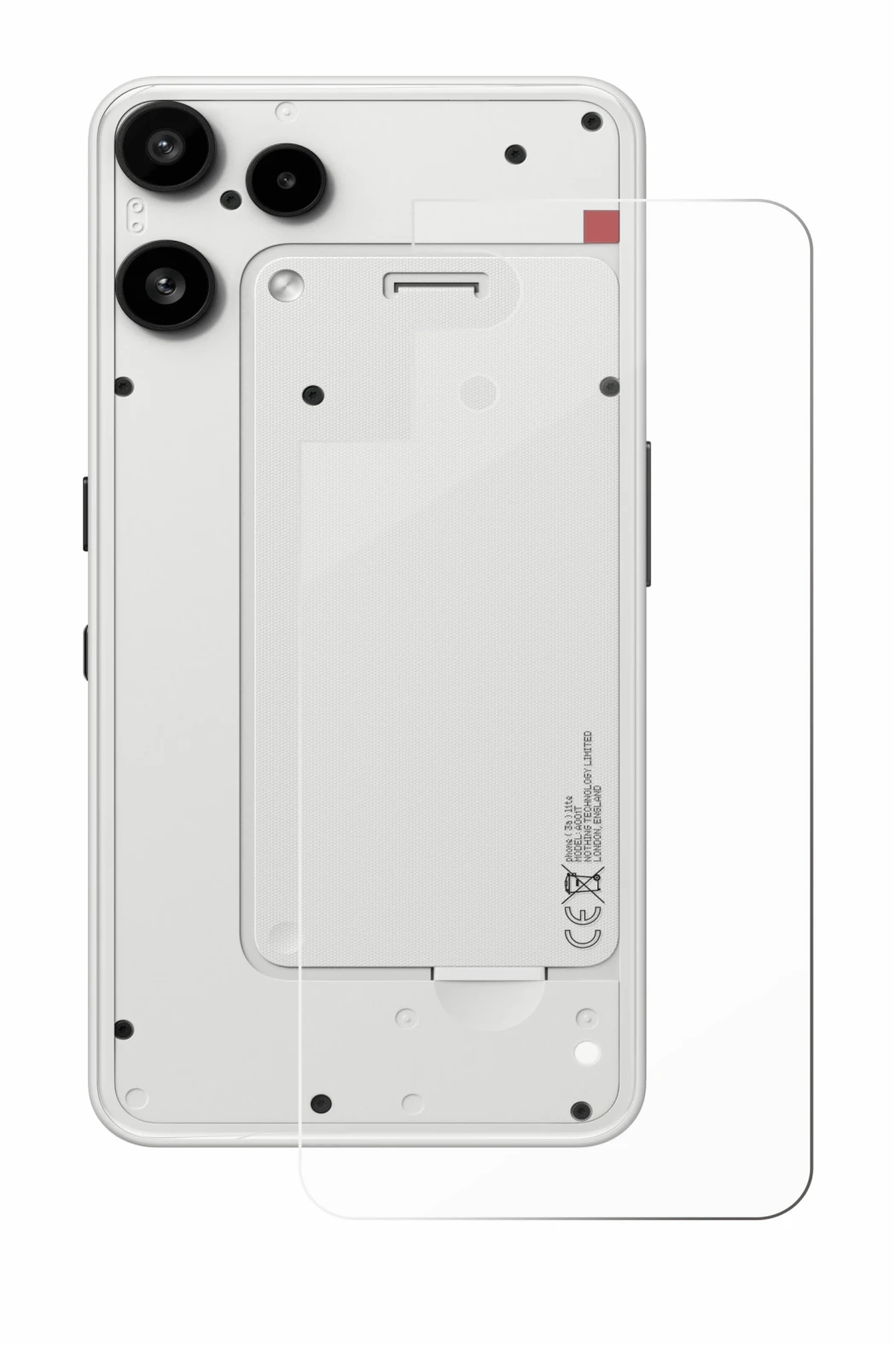 Imagen del dispositivo Nothing Phone (3a) Lite (Trasero) con una amplia variedad de protectores de pantalla.