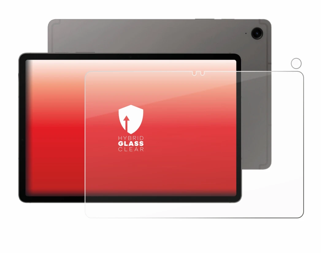 Imagen del dispositivo Samsung Galaxy Tab S9 FE (Frontal+Cámara) con una amplia variedad de protectores de pantalla.