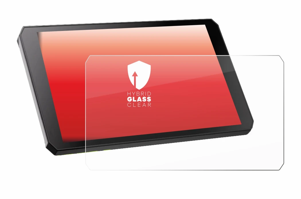 Imagen del dispositivo RiderNav R7M con una amplia variedad de protectores de pantalla.