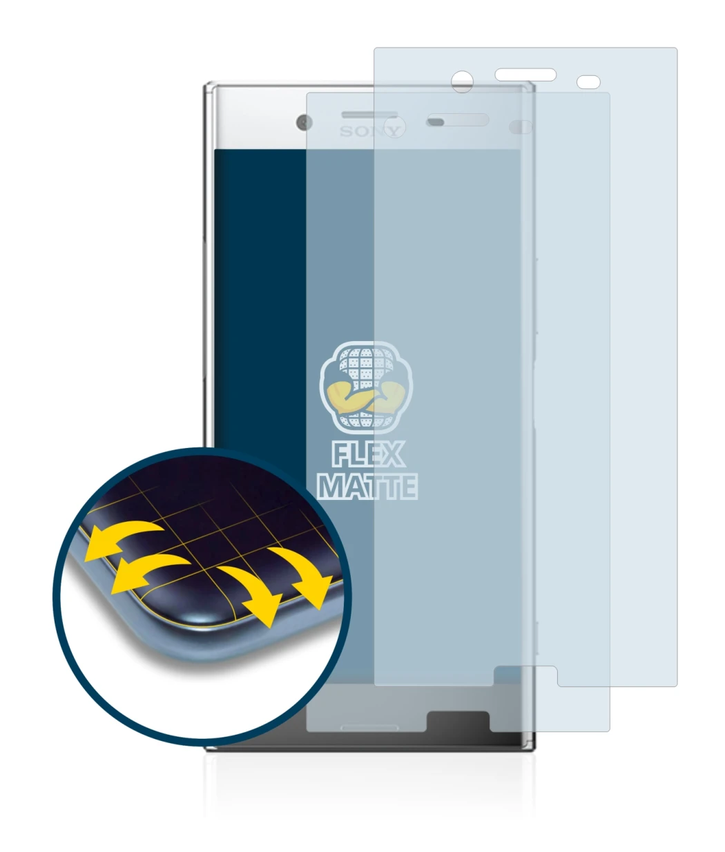 Imagen del dispositivo Sony Xperia XZ Premium con una amplia variedad de protectores de pantalla.