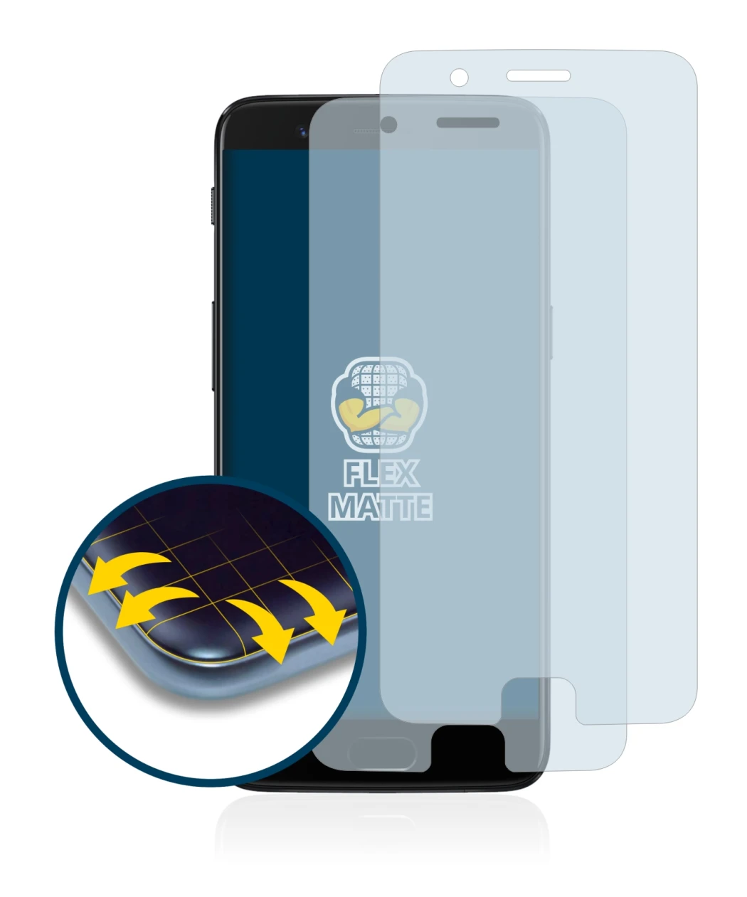 Imagen del dispositivo OnePlus 5 con una amplia variedad de protectores de pantalla.