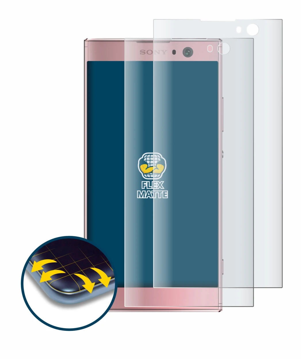 Imagen del dispositivo Sony Xperia XA2 con una amplia variedad de protectores de pantalla.