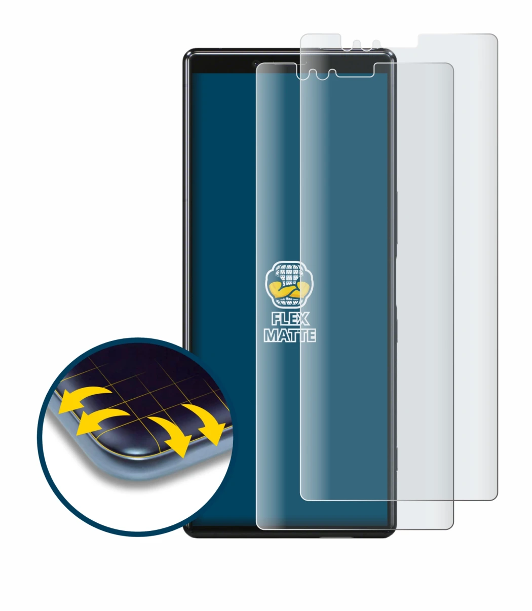 Imagen del dispositivo Sony Xperia 1 con una amplia variedad de protectores de pantalla.