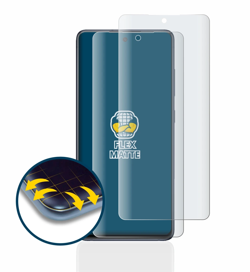 Imagen del dispositivo Samsung Galaxy S20 FE con una amplia variedad de protectores de pantalla.