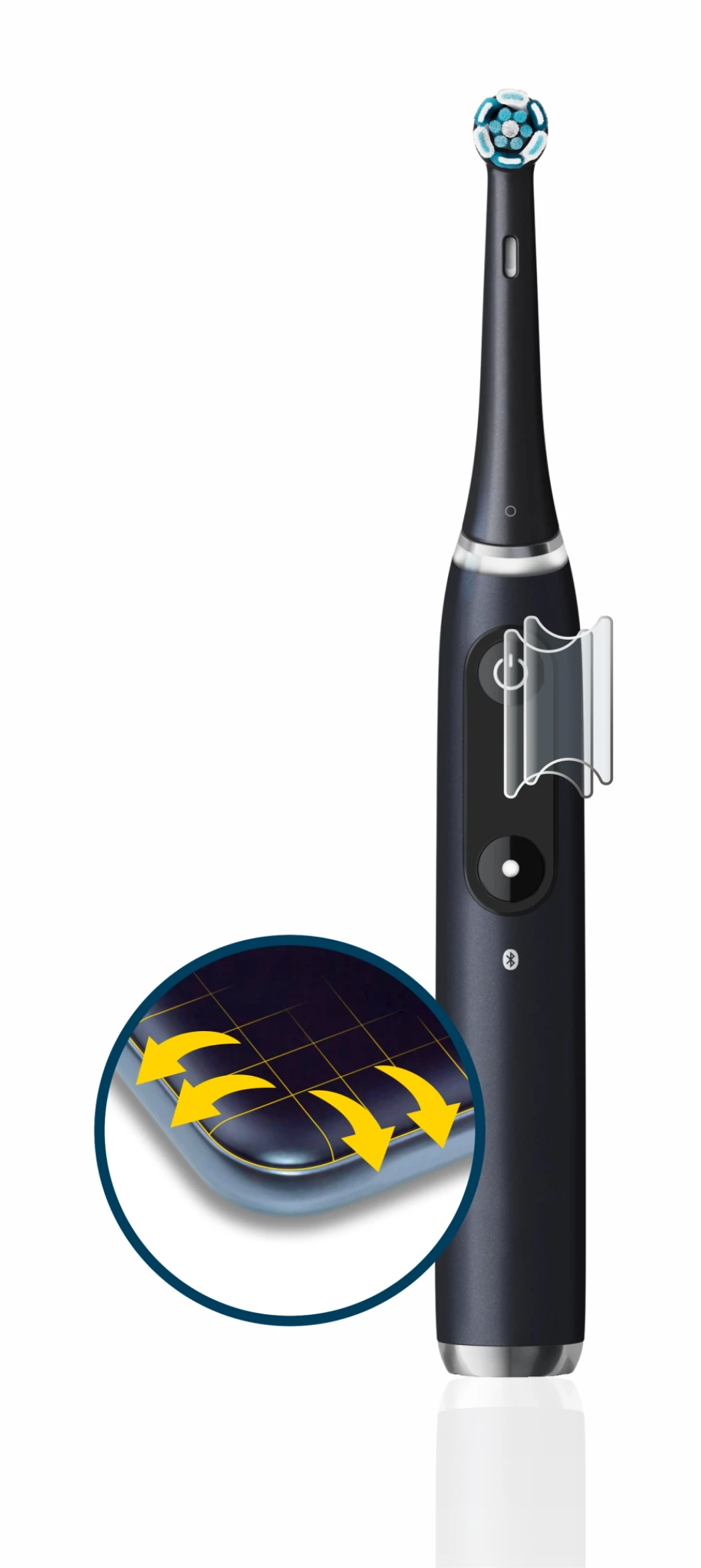 Imagen del dispositivo Oral-B iO 6 con una amplia variedad de protectores de pantalla.