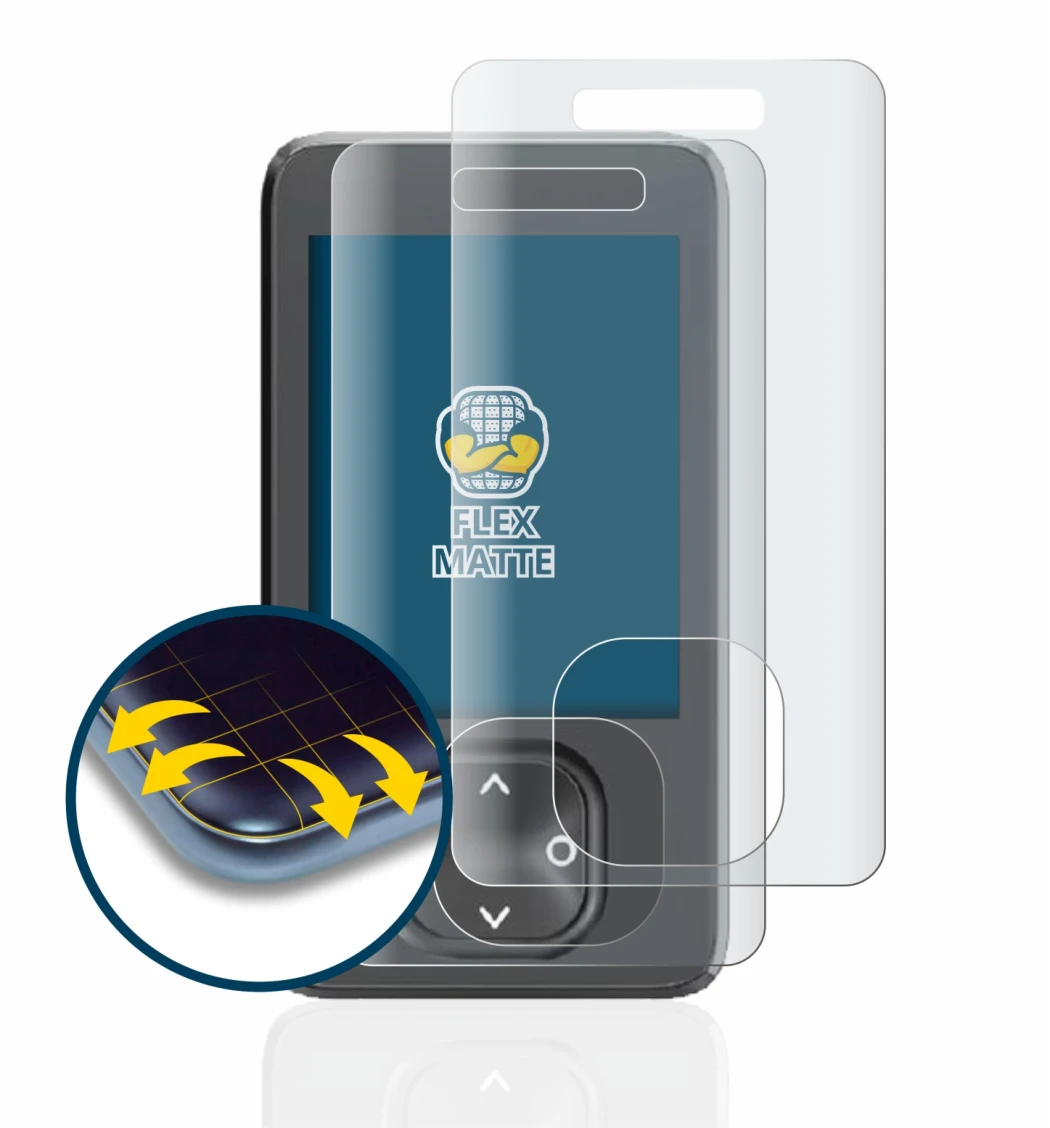 Imagen del dispositivo Dexcom G7 CGM con una amplia variedad de protectores de pantalla.