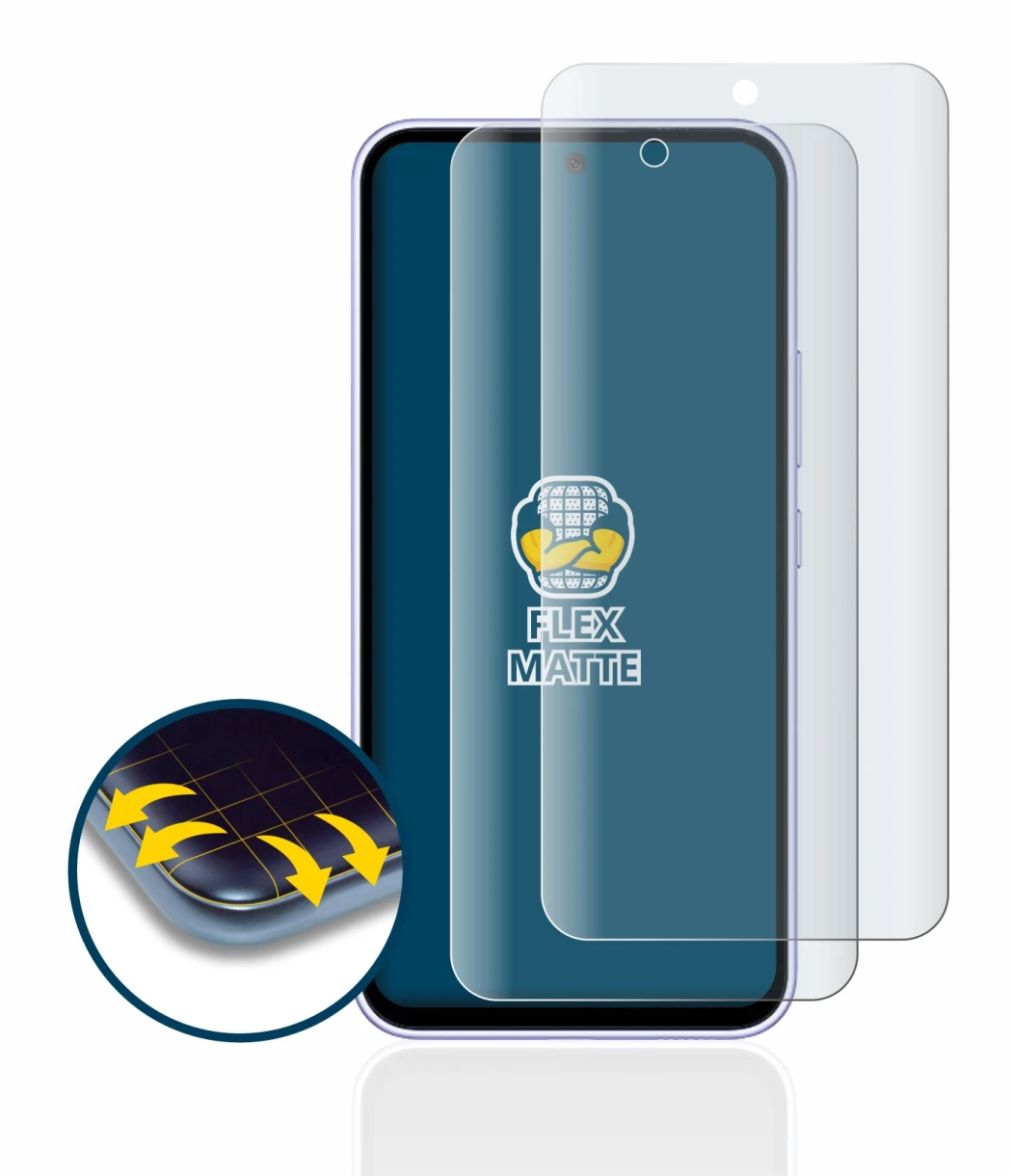 Imagen del dispositivo Samsung Galaxy A54 5G con una amplia variedad de protectores de pantalla.