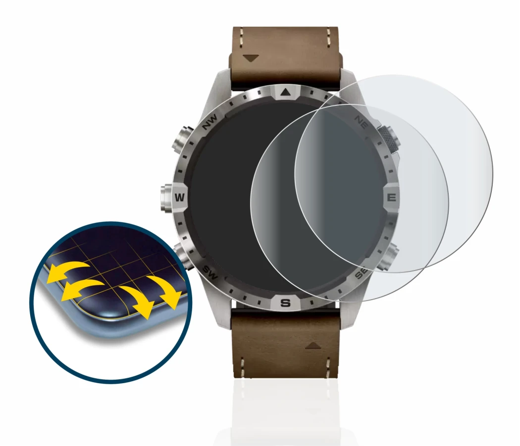 Imagen del dispositivo Garmin Marq Adventurer (Gen 2) con una amplia variedad de protectores de pantalla.