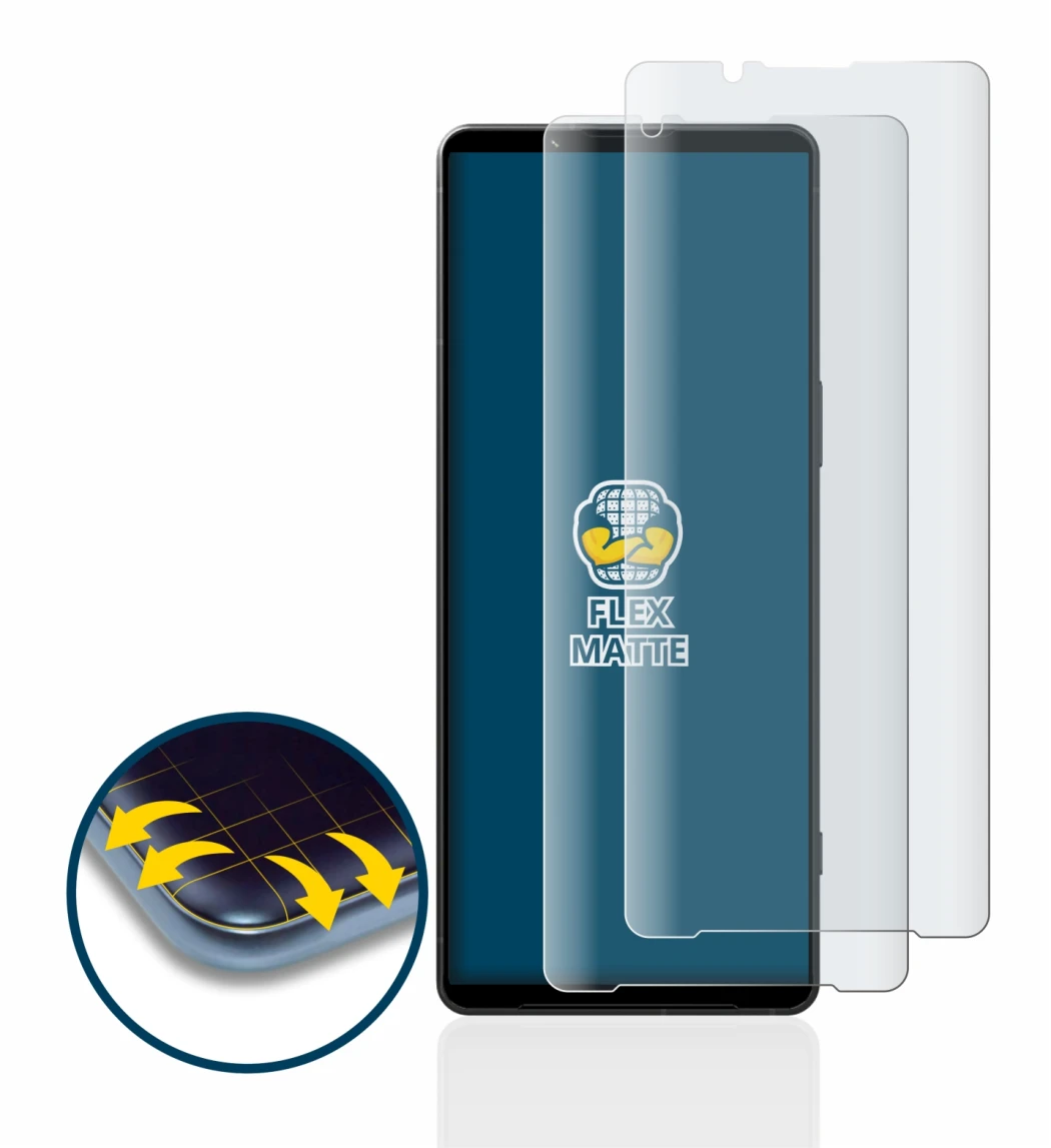 Imagen del dispositivo Sony Xperia 1 V con una amplia variedad de protectores de pantalla.