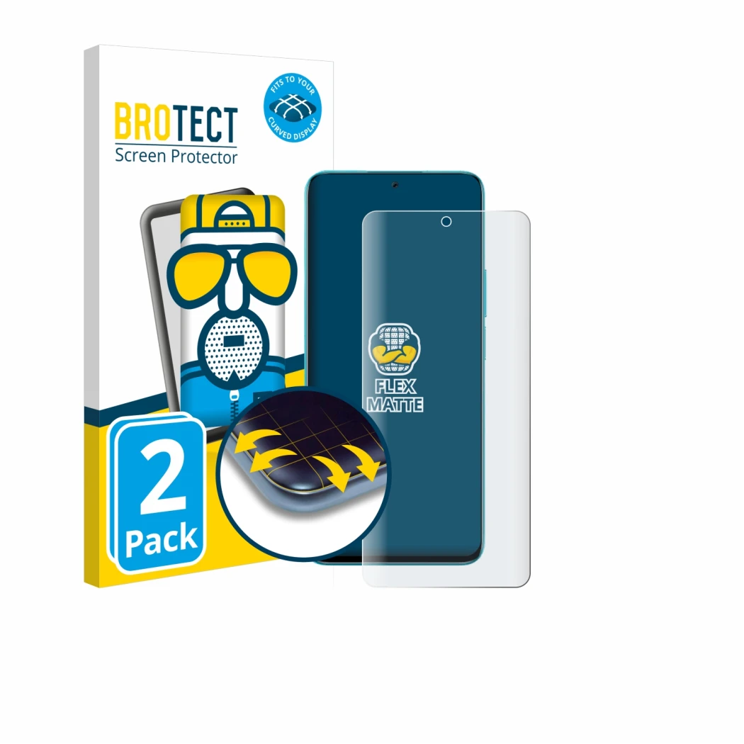 Parte frontal de un envase de producto con el logotipo de la marca BROTECT. Al lado se muestra el dispositivo Honor 90 Lite co