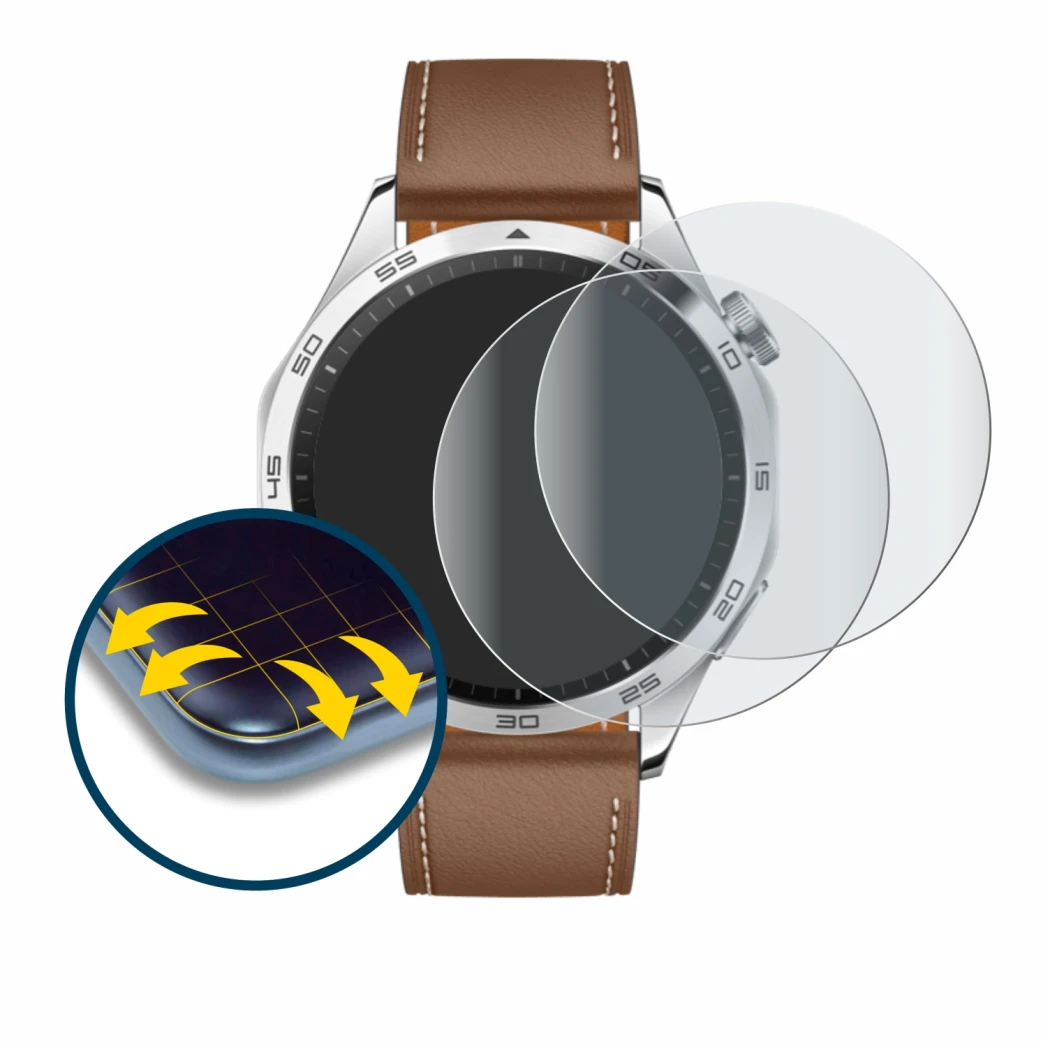 Imagen del dispositivo Huawei Watch GT 4 (46mm) con una amplia variedad de protectores de pantalla.