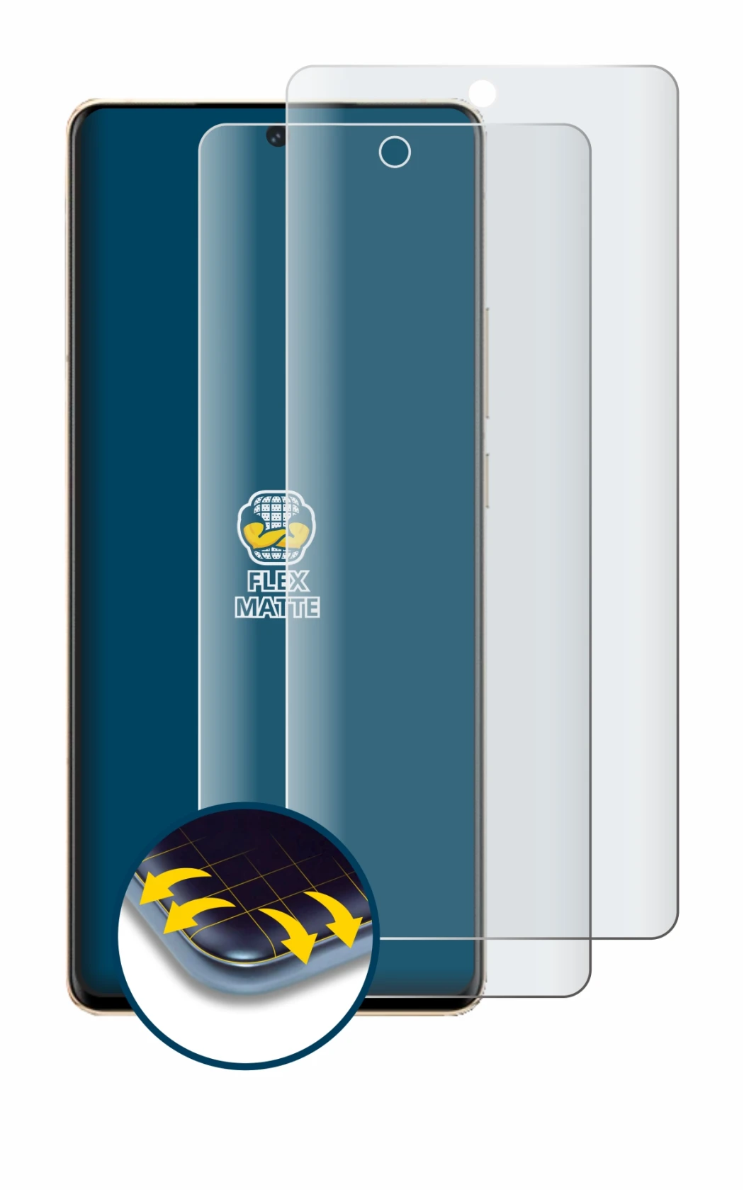 Imagen del dispositivo Vivo X100 Pro con una amplia variedad de protectores de pantalla.