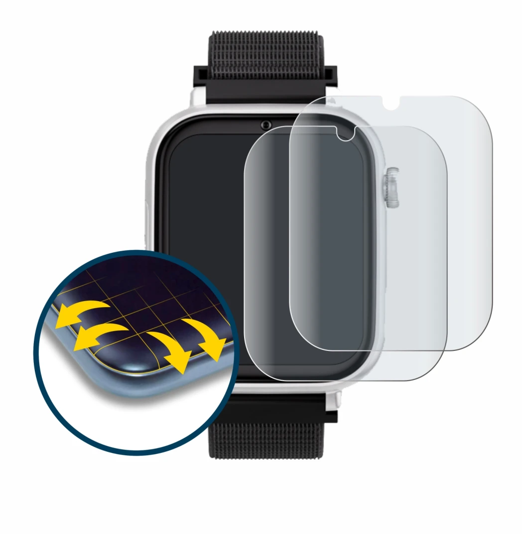 Imagen del dispositivo SaveFamily SaveWatch Plus con una amplia variedad de protectores de pantalla.