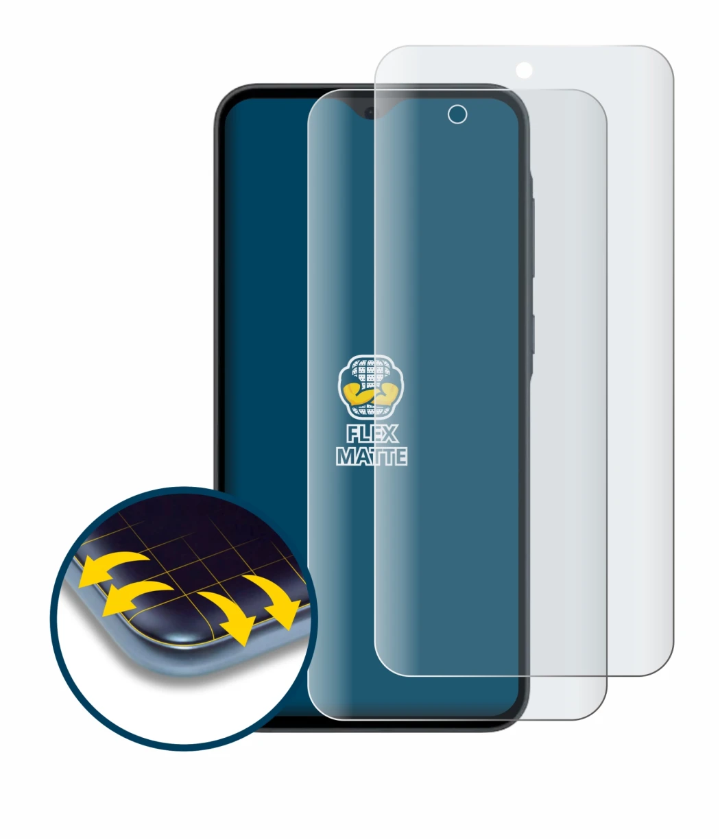 Imagen del dispositivo Samsung Galaxy A35 5G con una amplia variedad de protectores de pantalla.