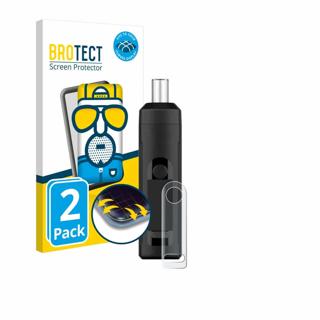 Parte frontal de un envase de producto con el logotipo de la marca BROTECT. Al lado se muestra el dispositivo Norddampf Relict