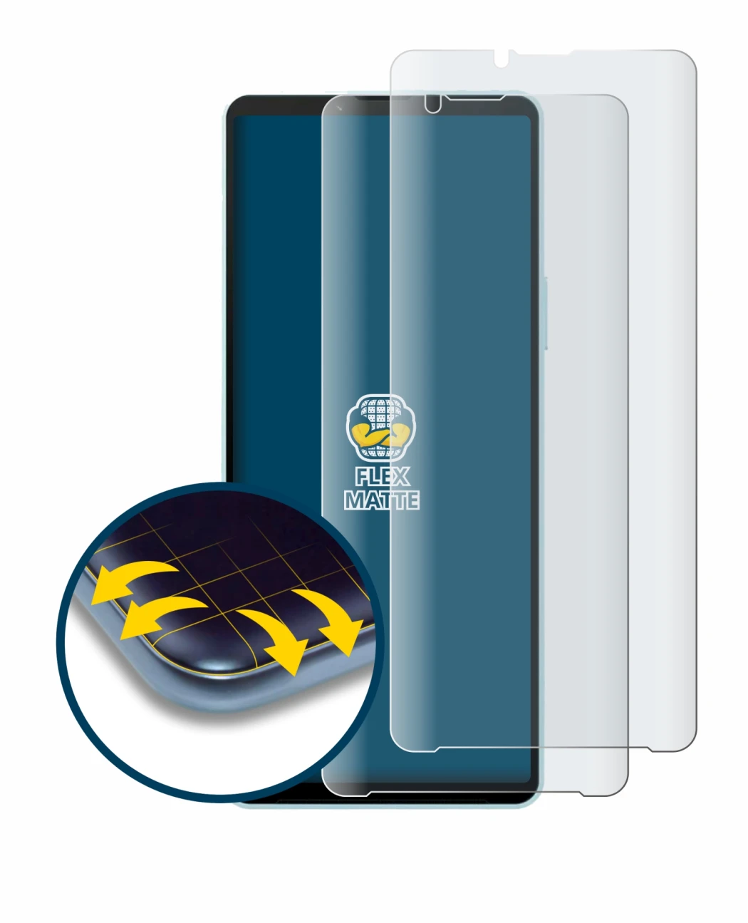 Imagen del dispositivo Sony Xperia 10 VI con una amplia variedad de protectores de pantalla.