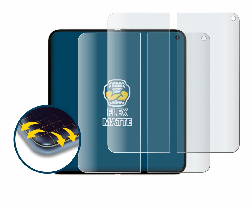 Imagen del dispositivo Google Pixel 9 Pro Fold (Pantalla interior) con una amplia variedad de protectores de pantalla.