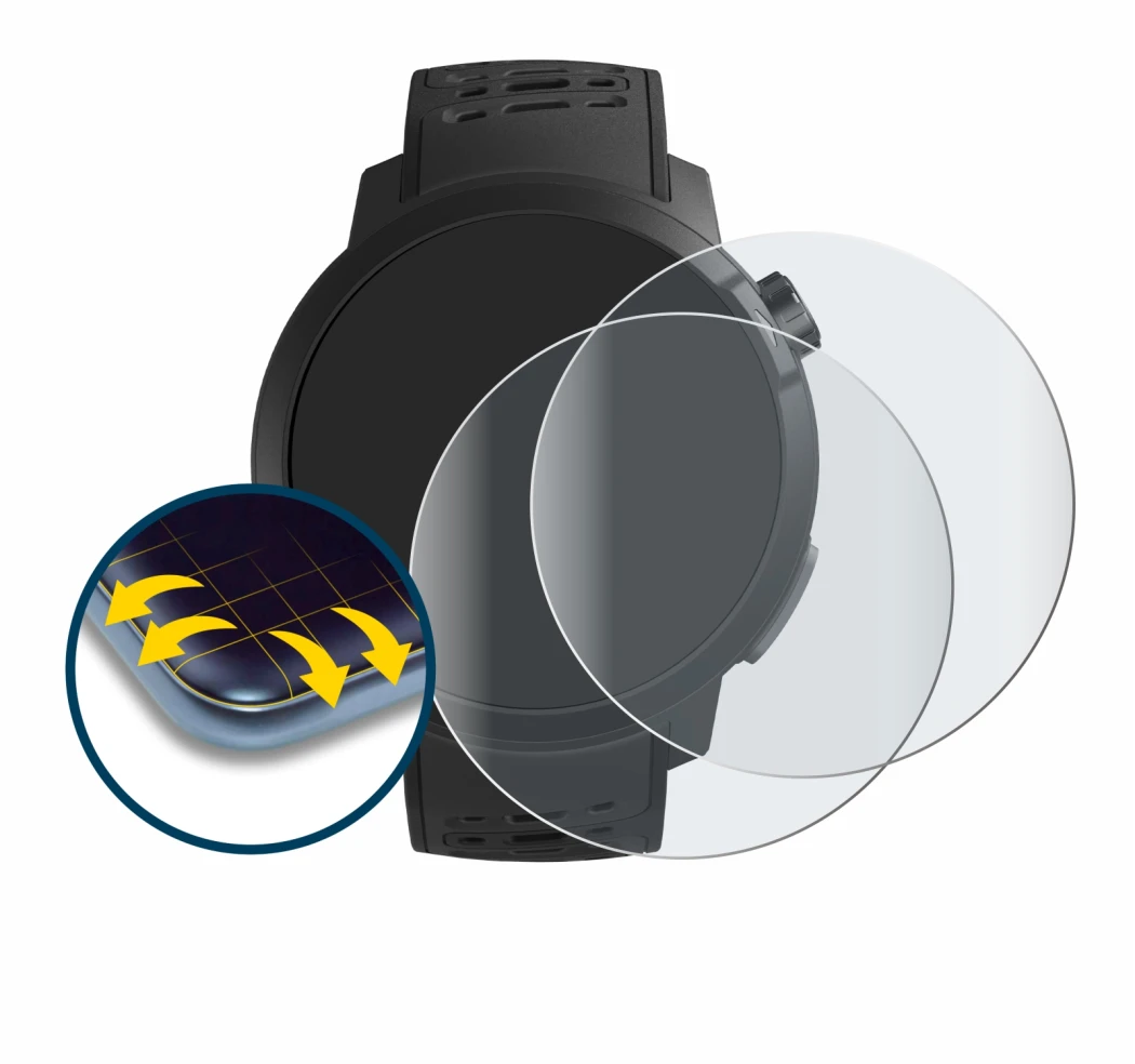 Imagen del dispositivo Coros Pace Pro con una amplia variedad de protectores de pantalla.