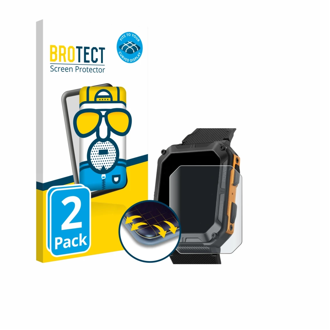 Parte frontal de un envase de producto con el logotipo de la marca BROTECT. Al lado se muestra el dispositivo Stahlgear Thor c
