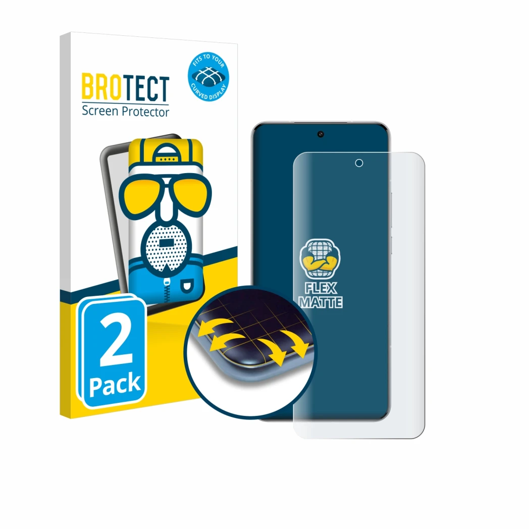 Parte frontal de un envase de producto con el logotipo de la marca BROTECT. Al lado se muestra el dispositivo Xiaomi 15 Ultra 