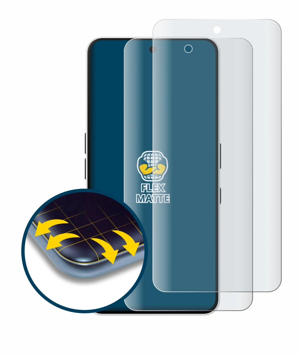 Imagen del dispositivo Nothing Phone (3a) con una amplia variedad de protectores de pantalla.