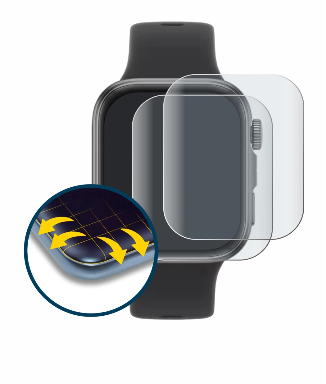 Imagen del dispositivo Huawei Watch Fit 4 con una amplia variedad de protectores de pantalla.