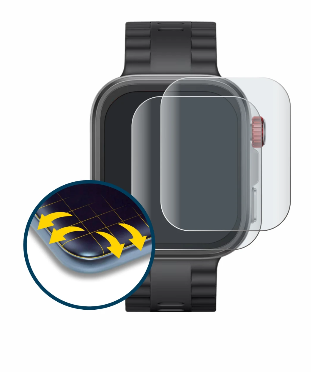 Imagen del dispositivo Huawei Watch Fit 4 Pro con una amplia variedad de protectores de pantalla.