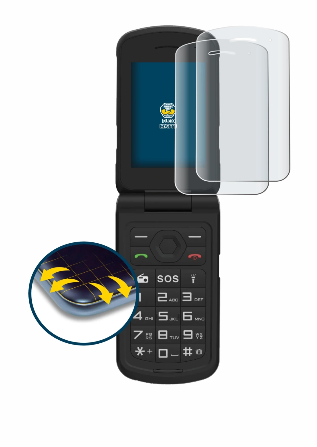 Imagen del dispositivo AGM M10 con una amplia variedad de protectores de pantalla.