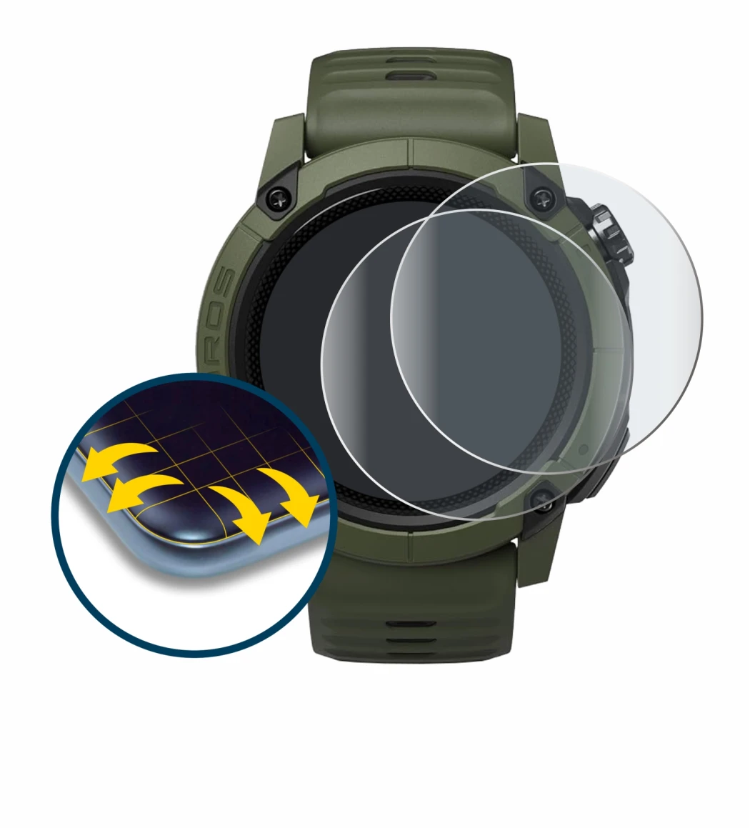 Imagen del dispositivo Coros NOMAD con una amplia variedad de protectores de pantalla.