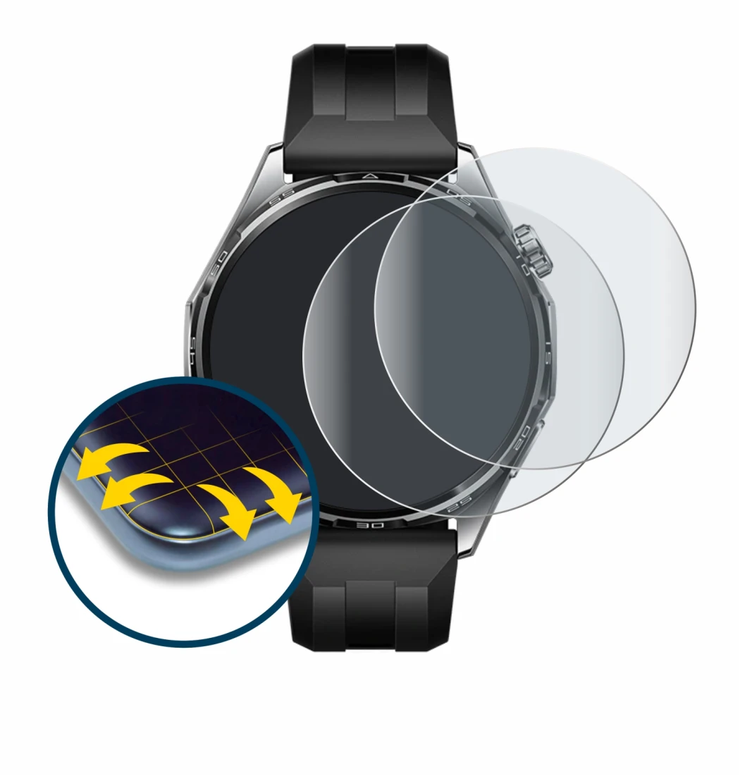 Imagen del dispositivo Huawei Watch GT 6 (46 mm) con una amplia variedad de protectores de pantalla.