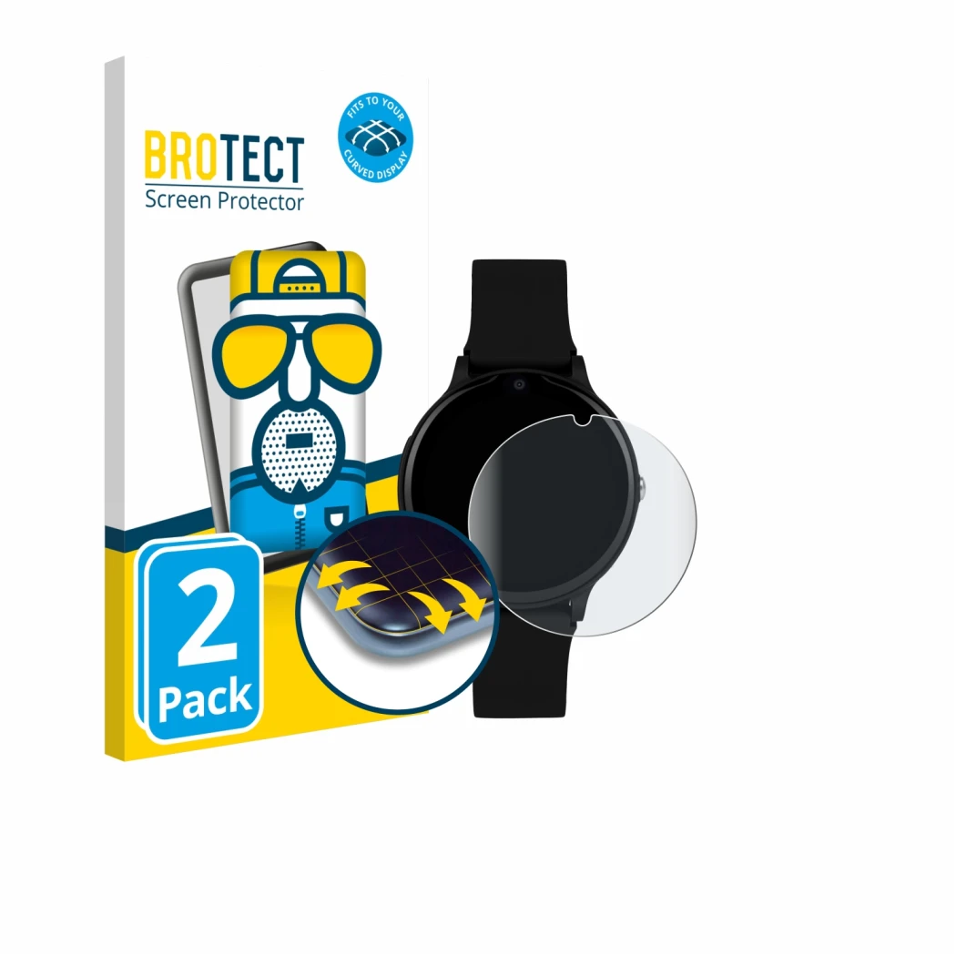 Parte frontal de un envase de producto con el logotipo de la marca BROTECT. Al lado se muestra el dispositivo One2Track Connec