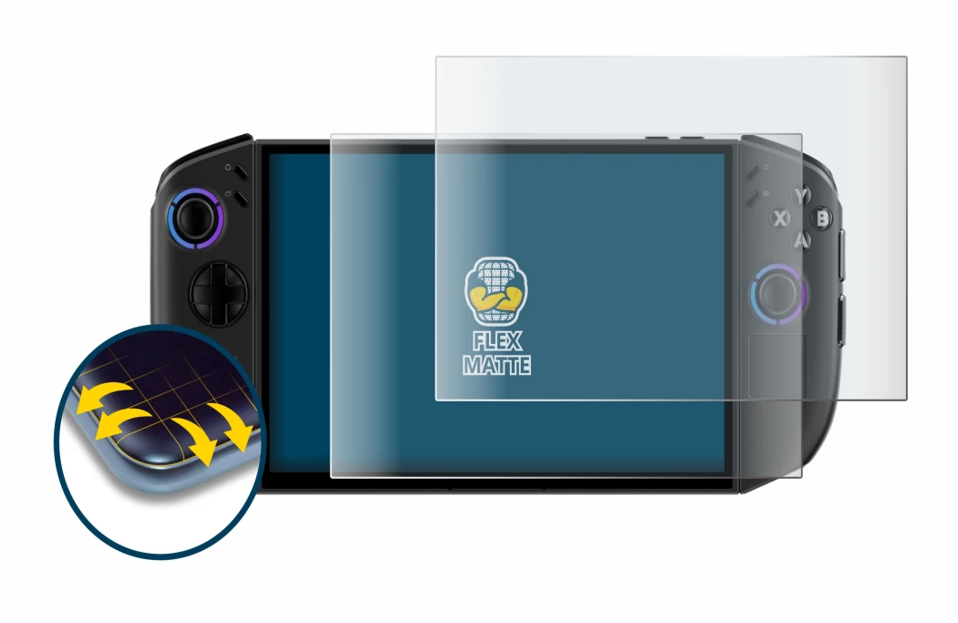 Imagen del dispositivo Lenovo Legion Go Gen 2 con una amplia variedad de protectores de pantalla.