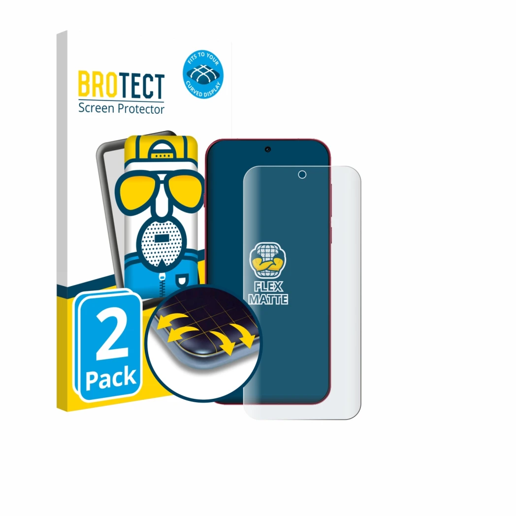 Parte frontal de un envase de producto con el logotipo de la marca BROTECT. Al lado se muestra el dispositivo Oppo Find X9 Pro