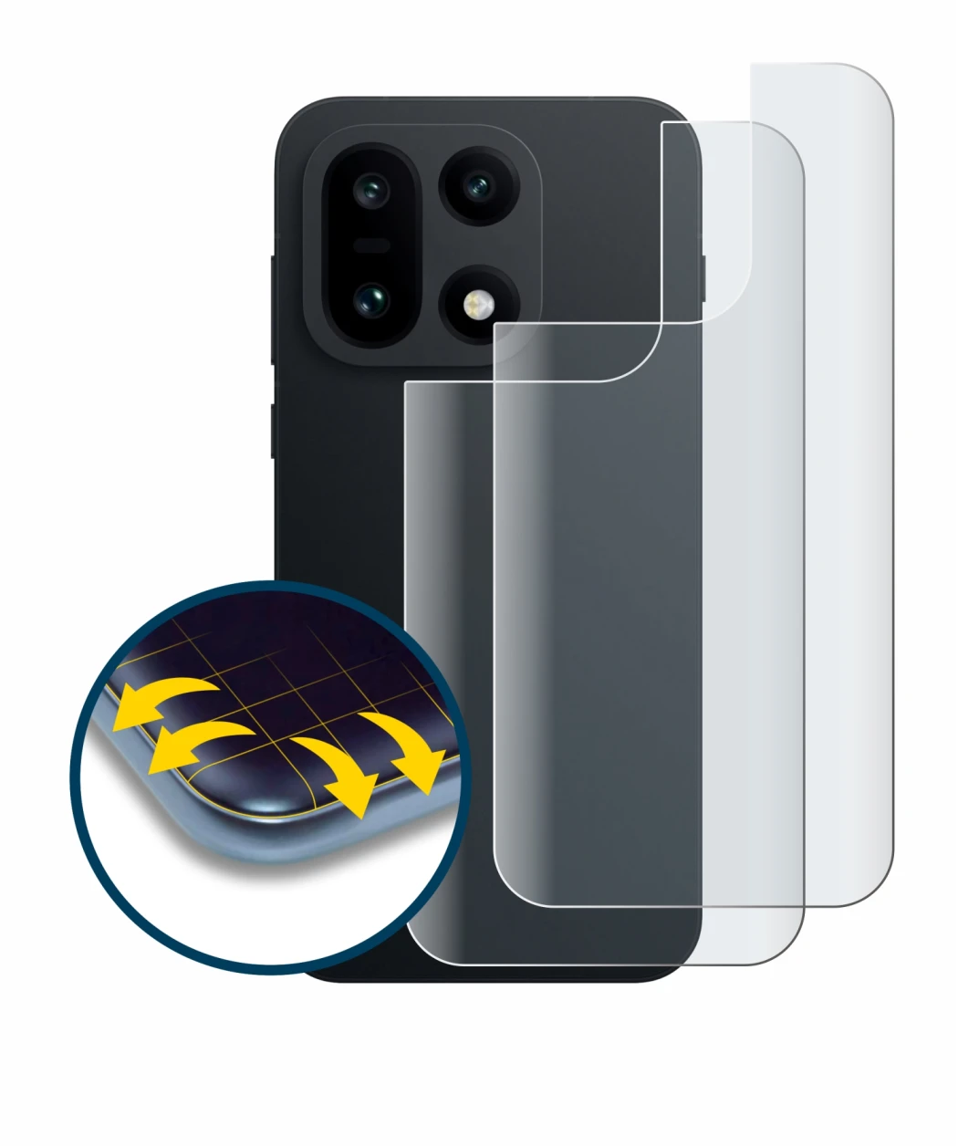 Imagen del dispositivo OnePlus 15 (Trasero) con una amplia variedad de protectores de pantalla.