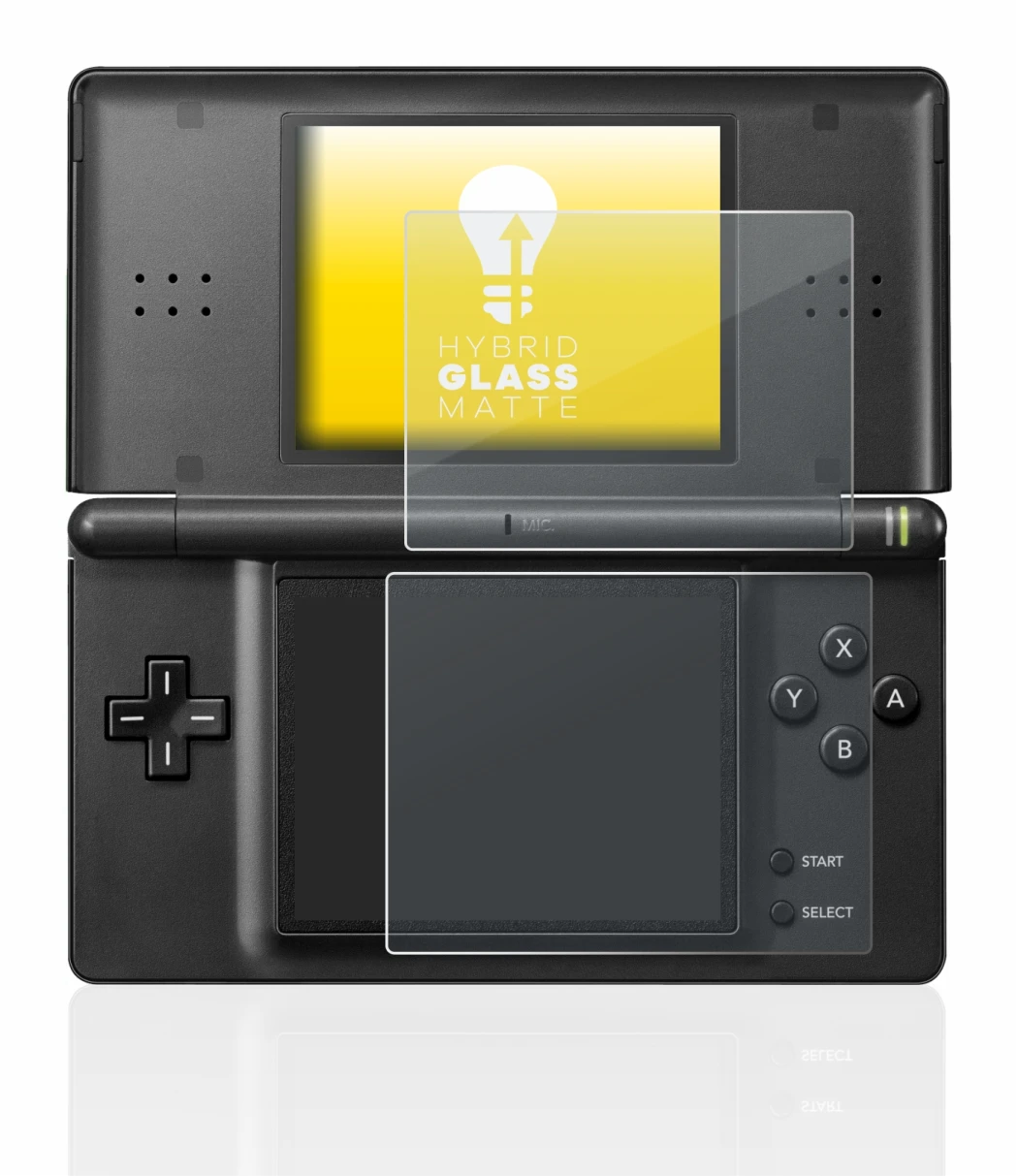 Imagen del dispositivo Nintendo DS LITE con una amplia variedad de protectores de pantalla.