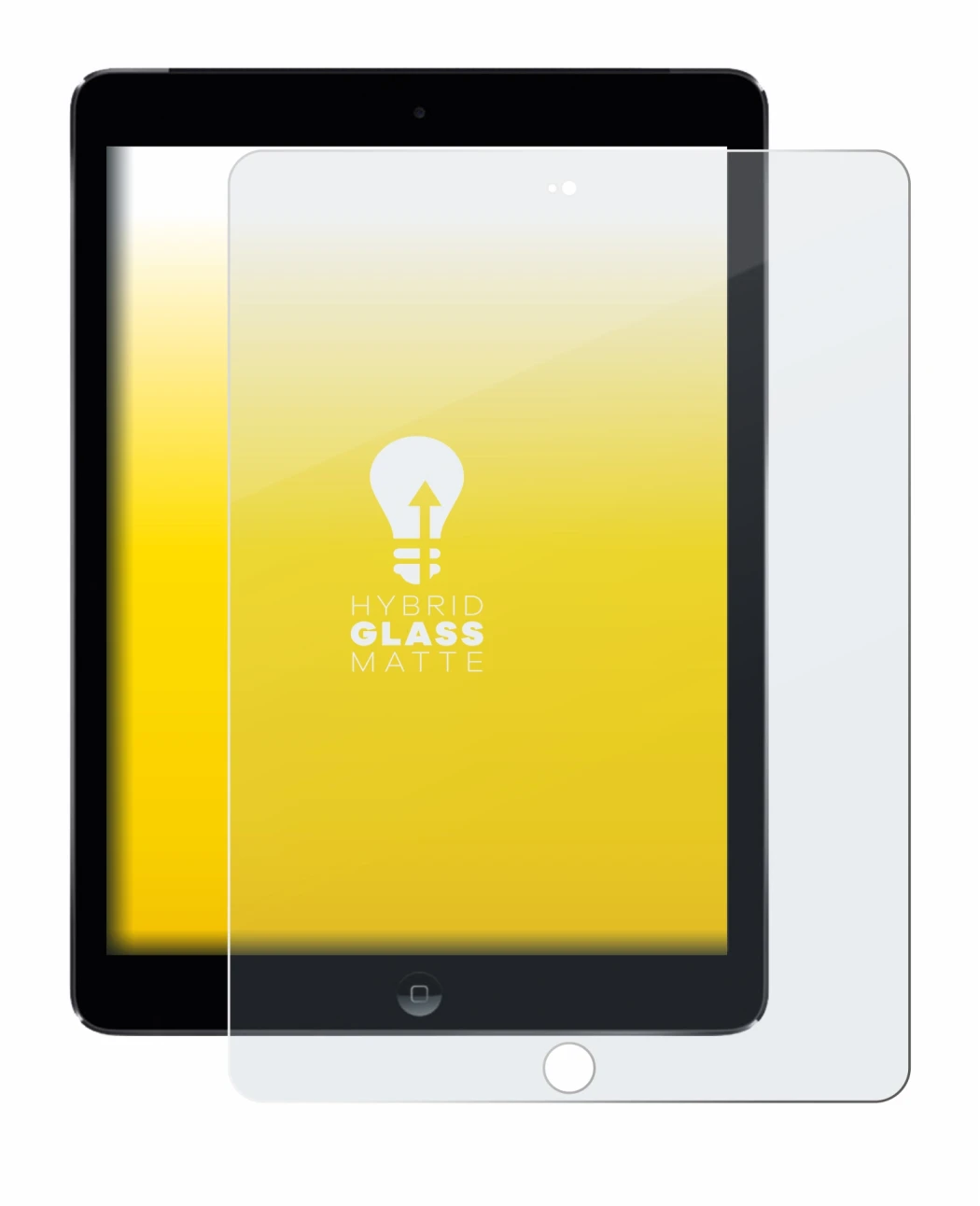 Imagen del dispositivo Apple iPad Air 2 2014 con una amplia variedad de protectores de pantalla.