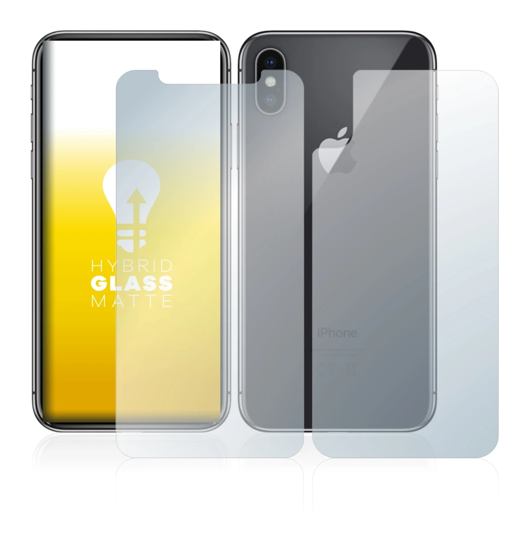 Imagen del dispositivo Apple iPhone X (Frontal+Trasero) con una amplia variedad de protectores de pantalla.