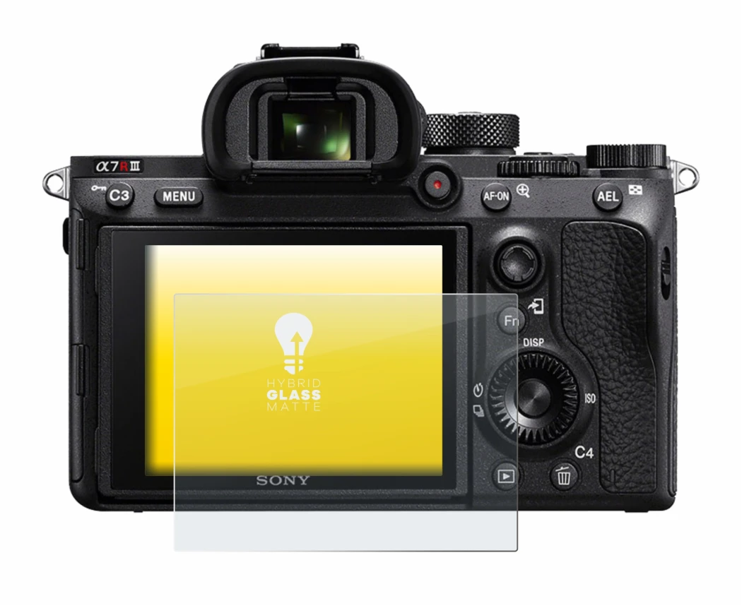 Imagen del dispositivo Sony Alpha 7R III con una amplia variedad de protectores de pantalla.