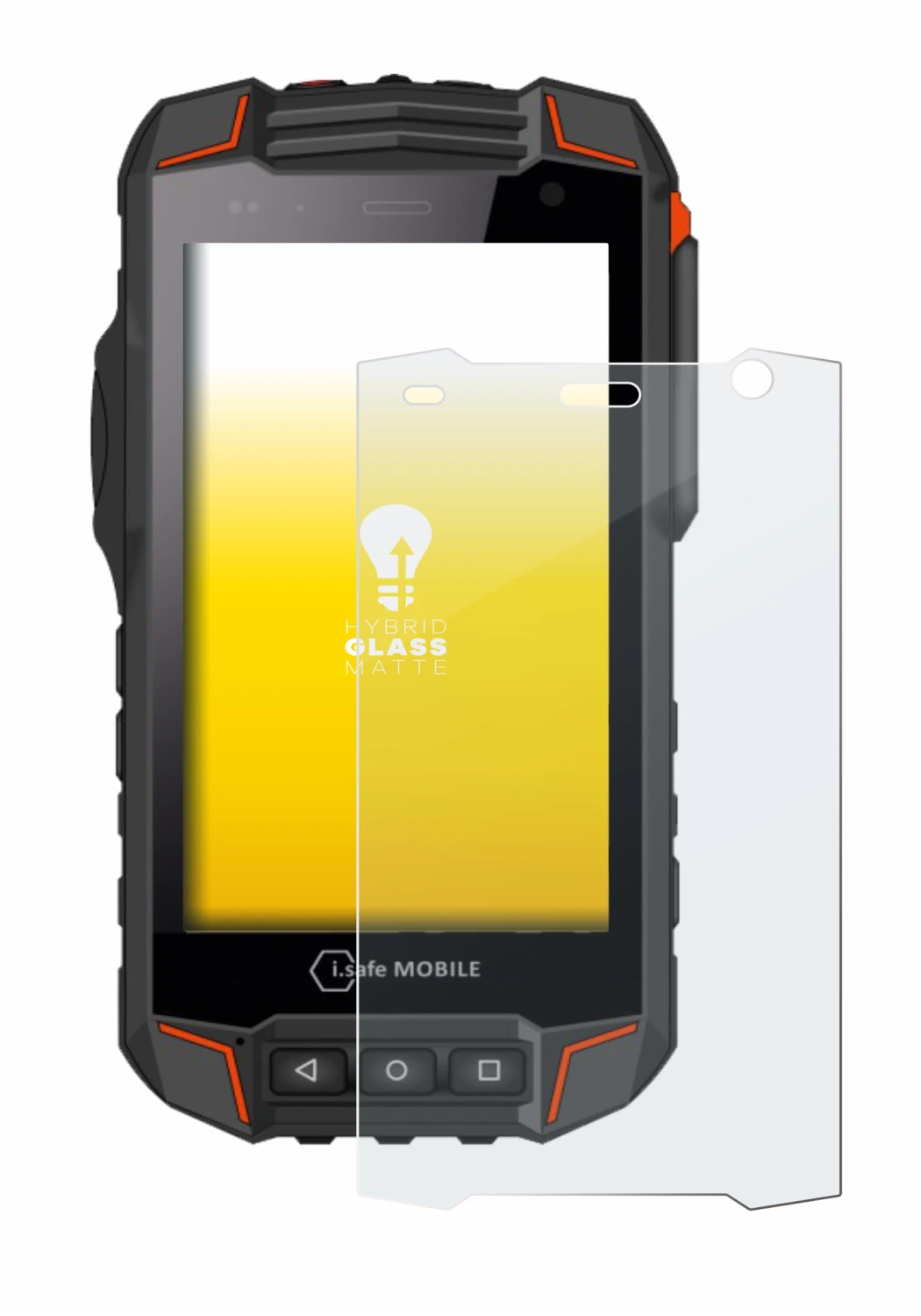 Imagen del dispositivo i.safe MOBILE IS530.1 con una amplia variedad de protectores de pantalla.