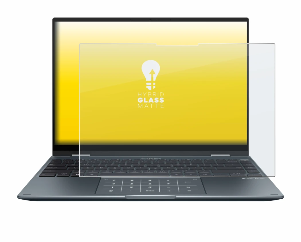 Imagen del dispositivo ASUS ZenBook 14 Flip OLED con una amplia variedad de protectores de pantalla.