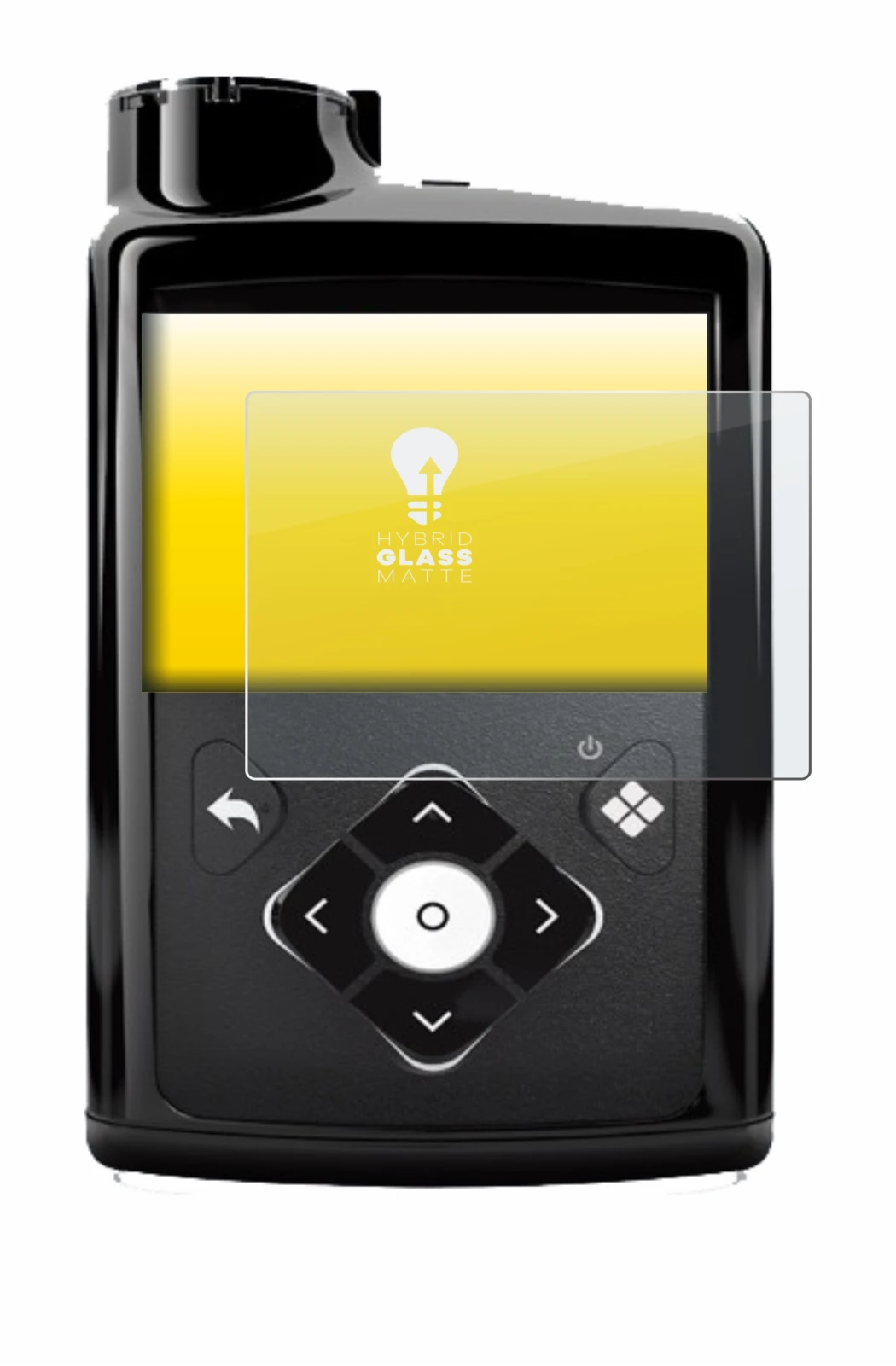 Imagen del dispositivo Medtronic Minimed 780G con una amplia variedad de protectores de pantalla.