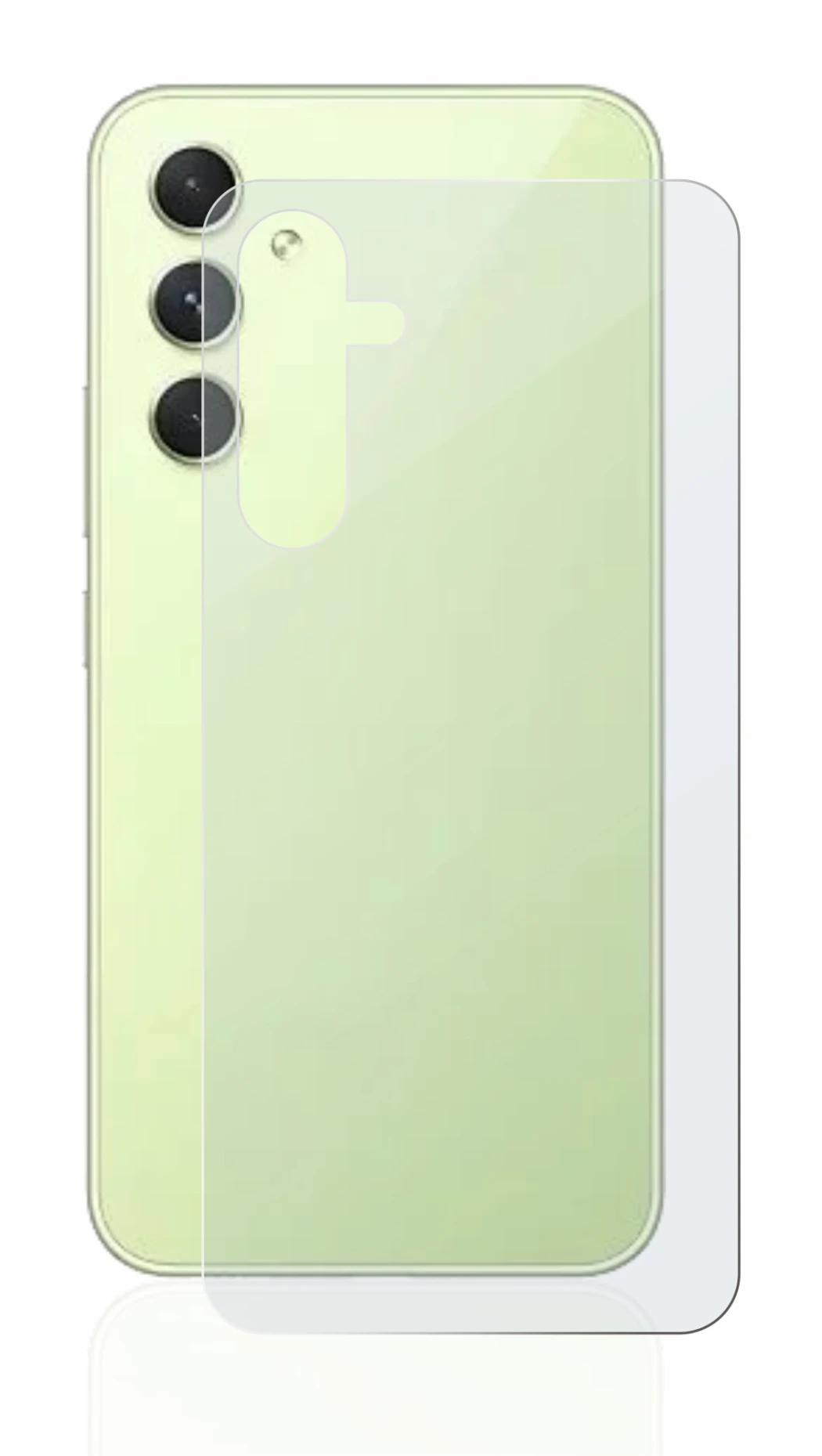 Imagen del dispositivo Samsung Galaxy A54 5G (Trasero) con una amplia variedad de protectores de pantalla.